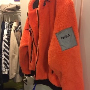 Bright Orange Cozy Bomber Jacket